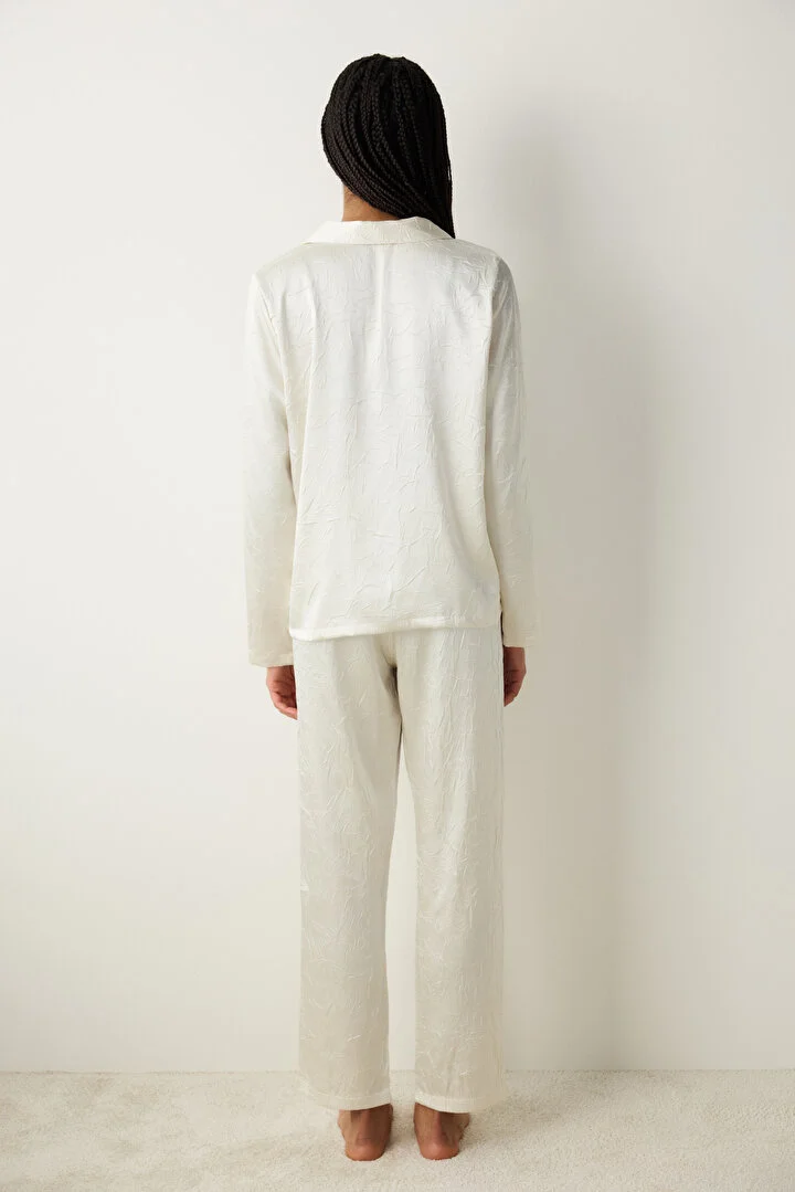 Ecru Satin pidžama set