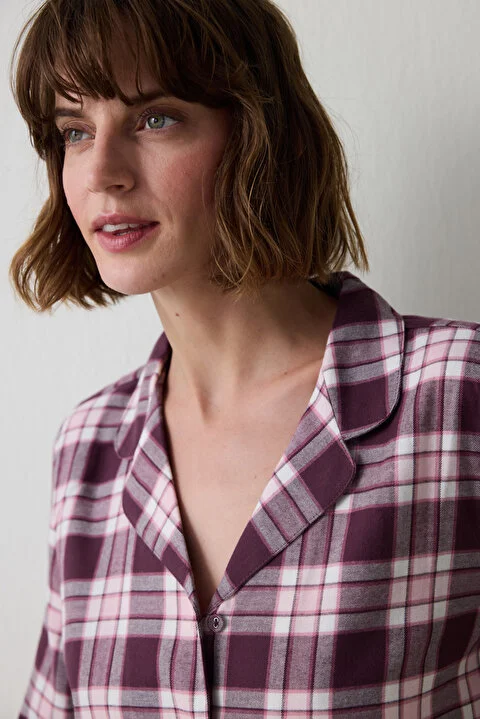 Lila Checked pidžama set