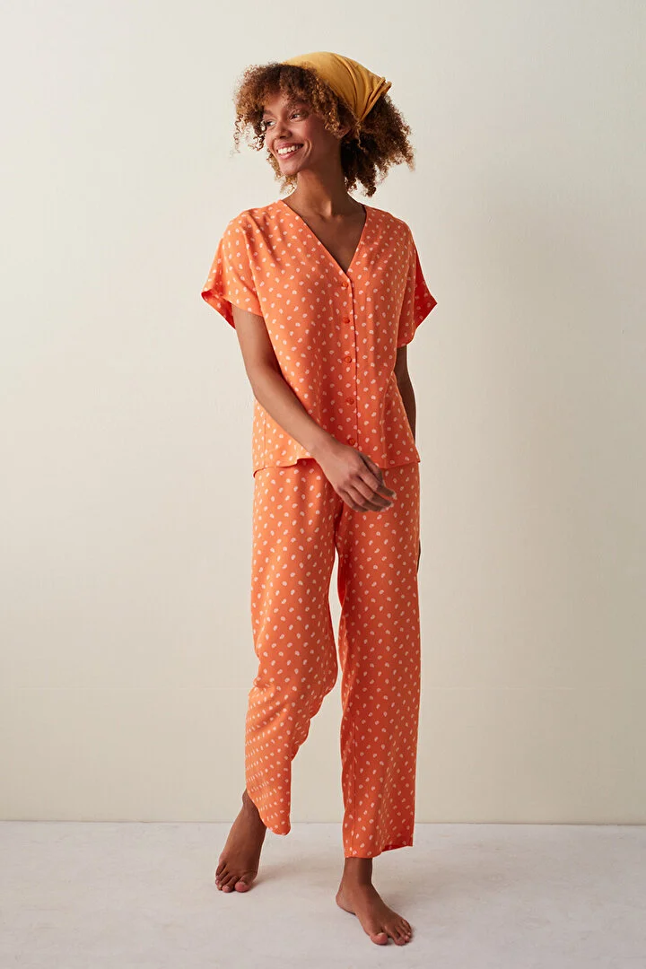 Peach Paisley pidžama set