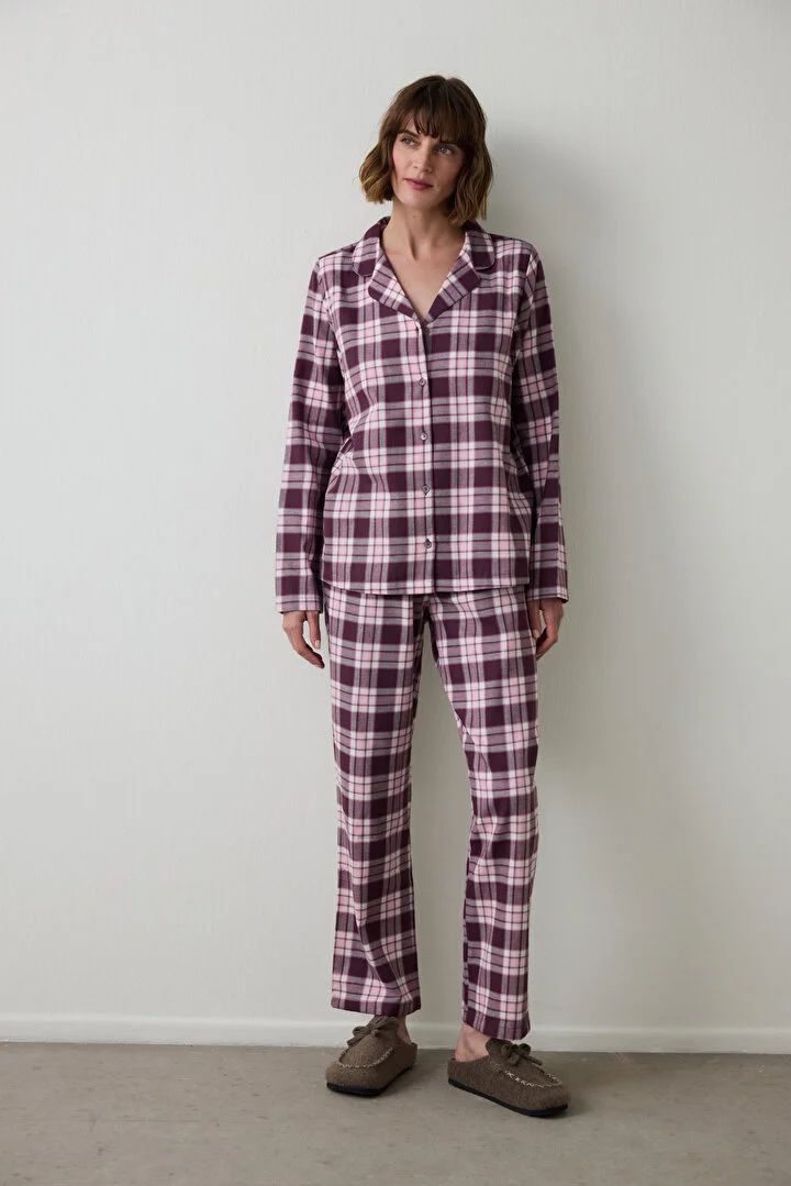 Lila Checked pidžama set