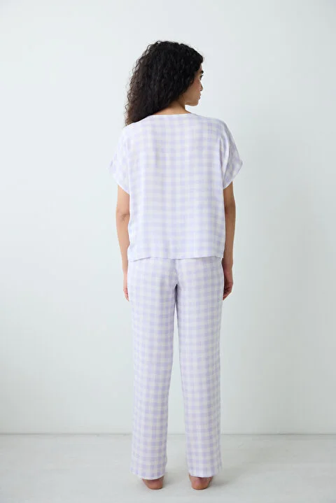 Purple Gingham pidžama set