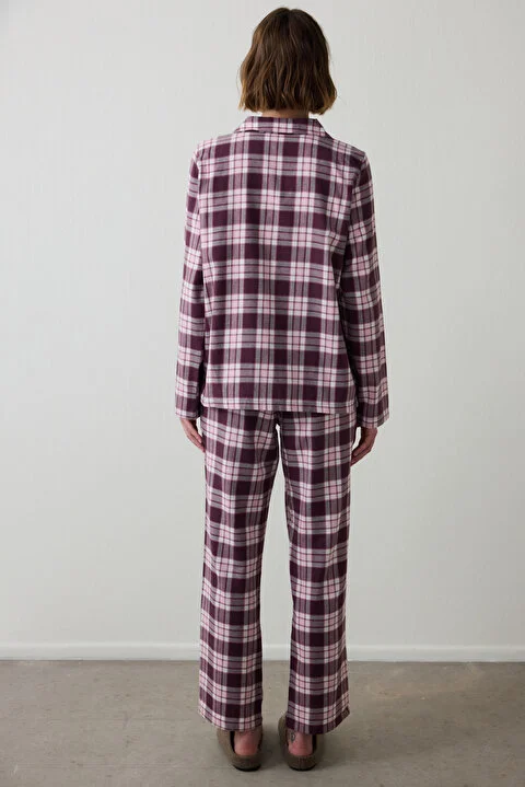 Lila Checked pidžama set