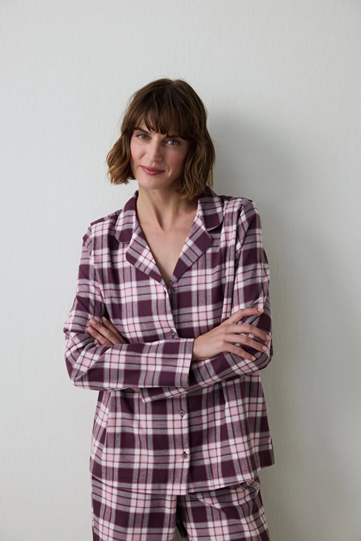 Lila Checked pidžama set