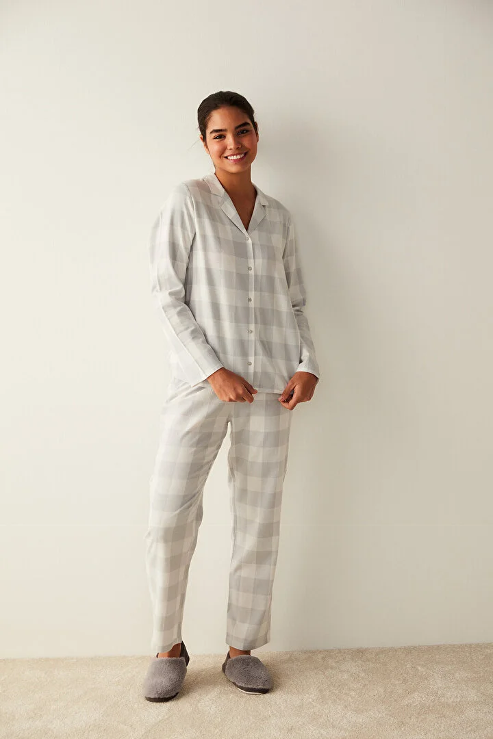 Grey Checked pidžama set