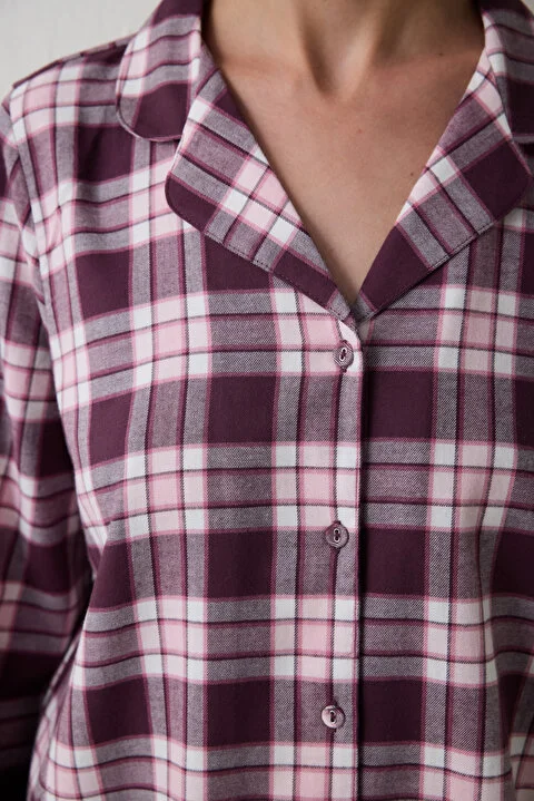 Lila Checked pidžama set