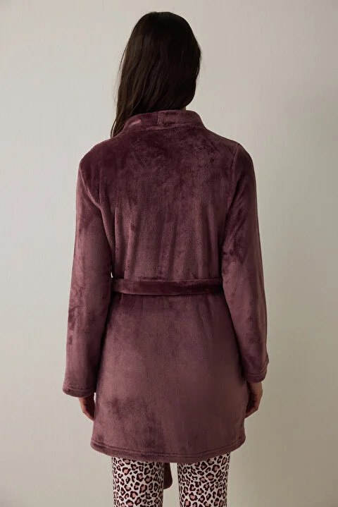 Maroon Fluffy ogrtač