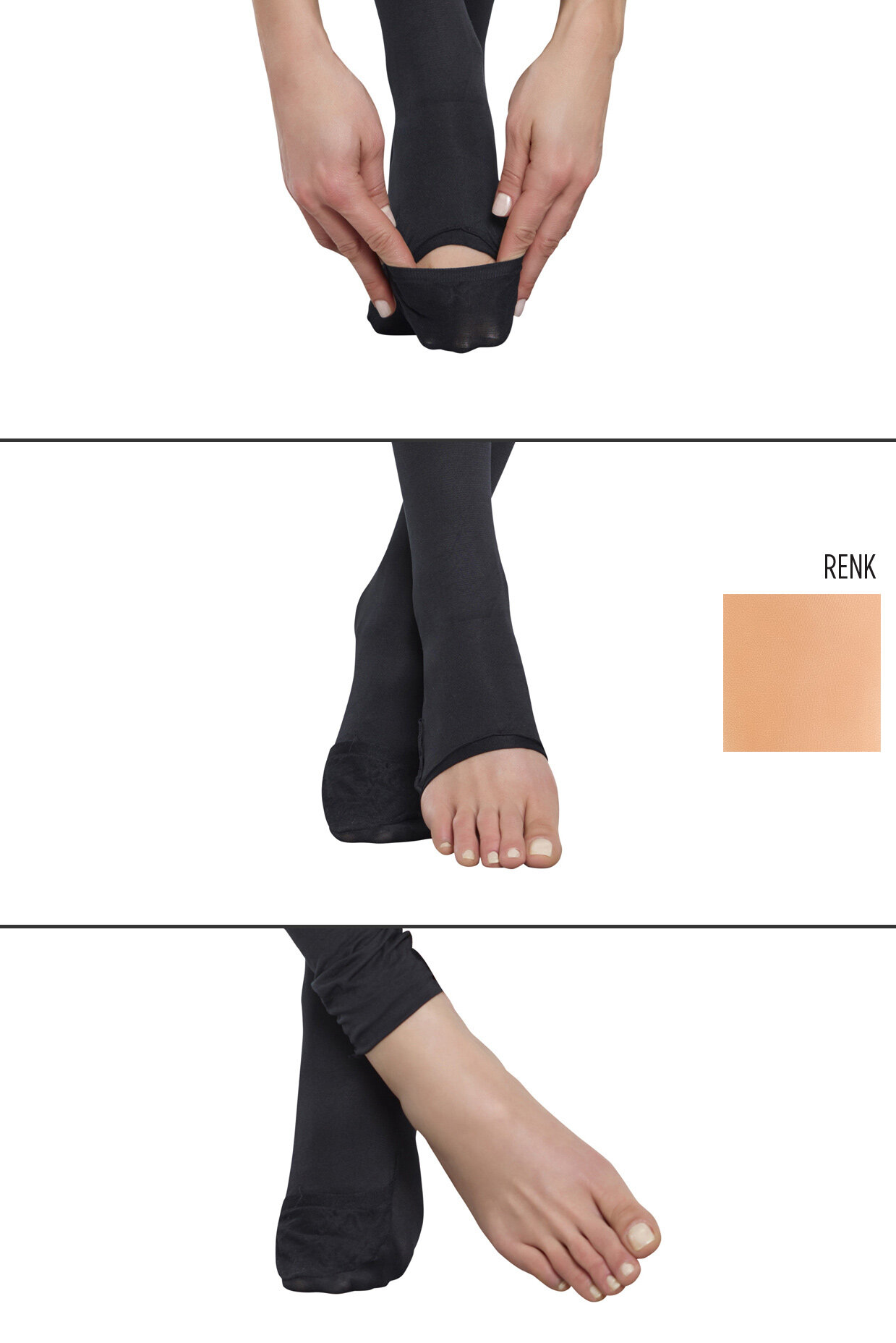 Collapsible Toe 70 DEN - natural nude