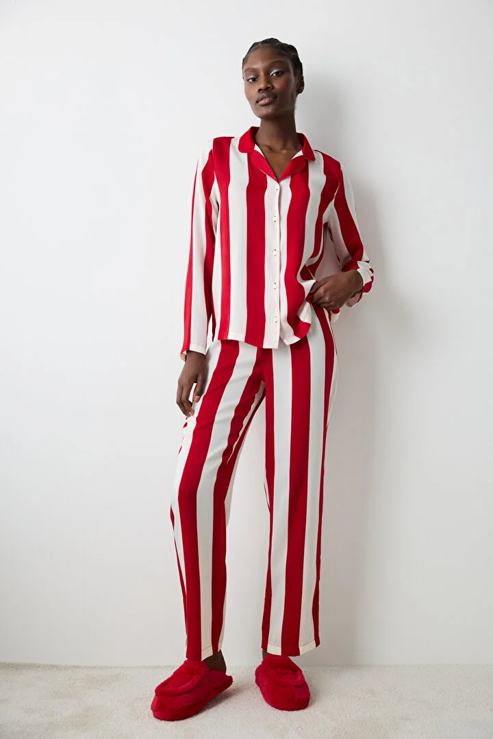 Aria Satin Red pidžama set