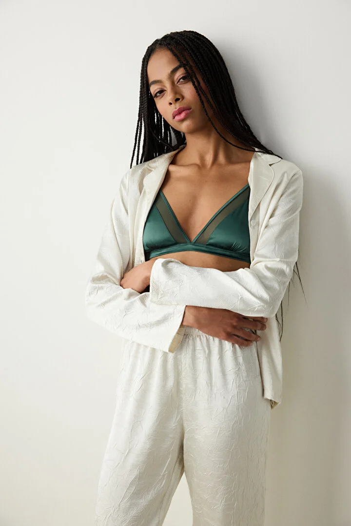 Ecru Satin pidžama set