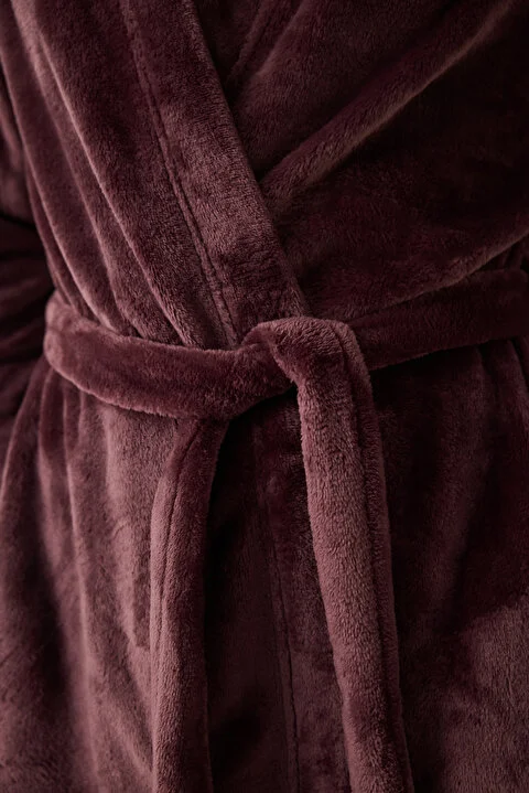 Maroon Fluffy ogrtač