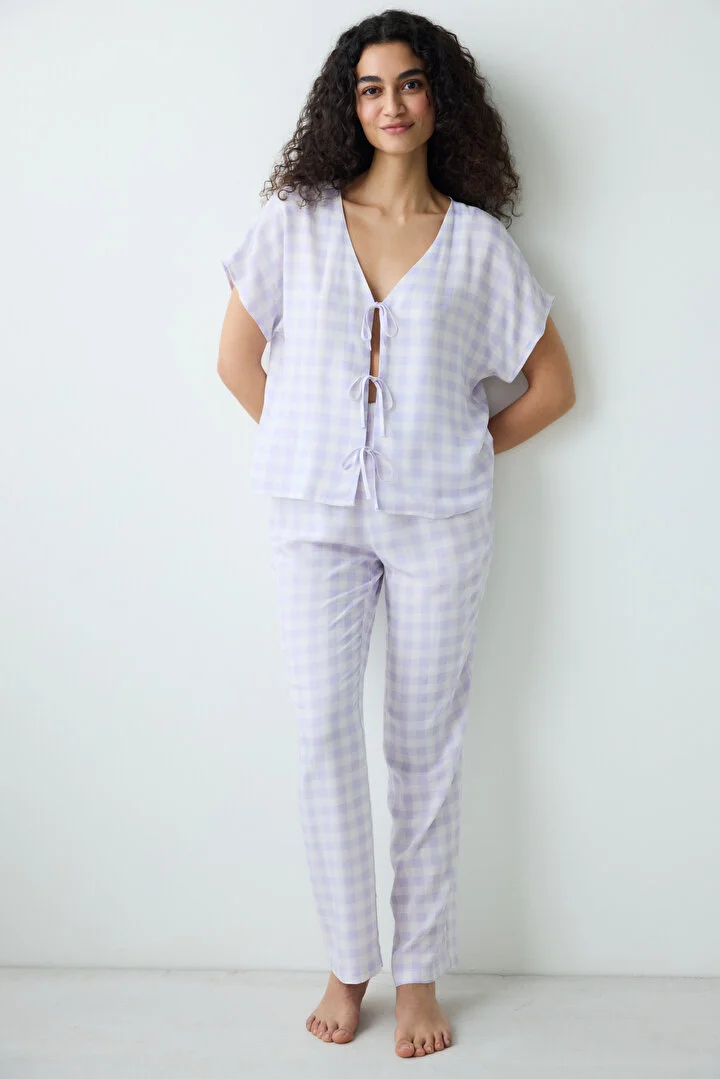 Purple Gingham pidžama set