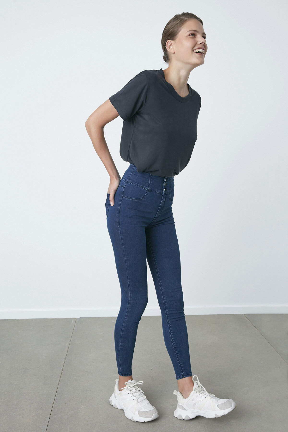 High Waist Curvy hlače