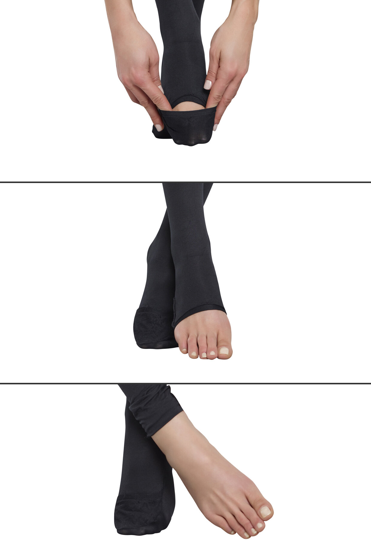 Collapsible Toe 70 DEN - crna