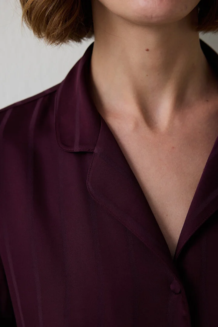 Maroon Satin pidžama set