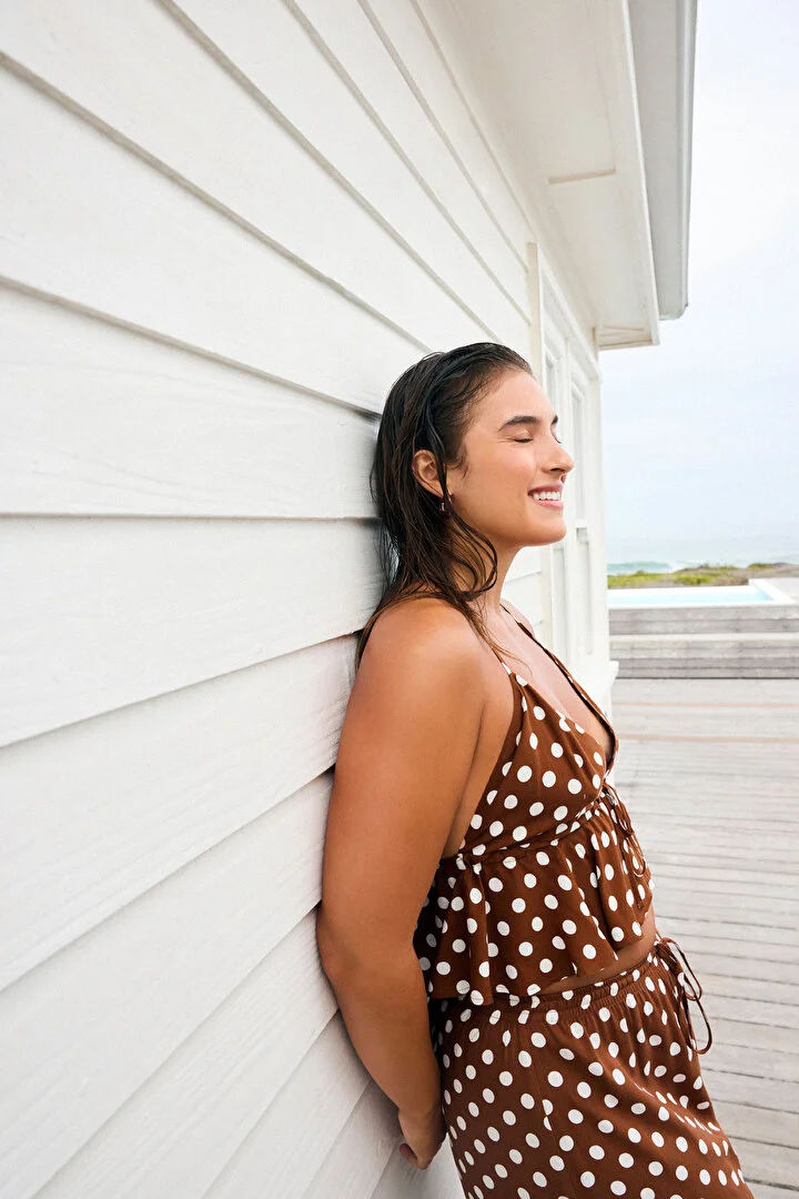 Polka Dot Frill Top