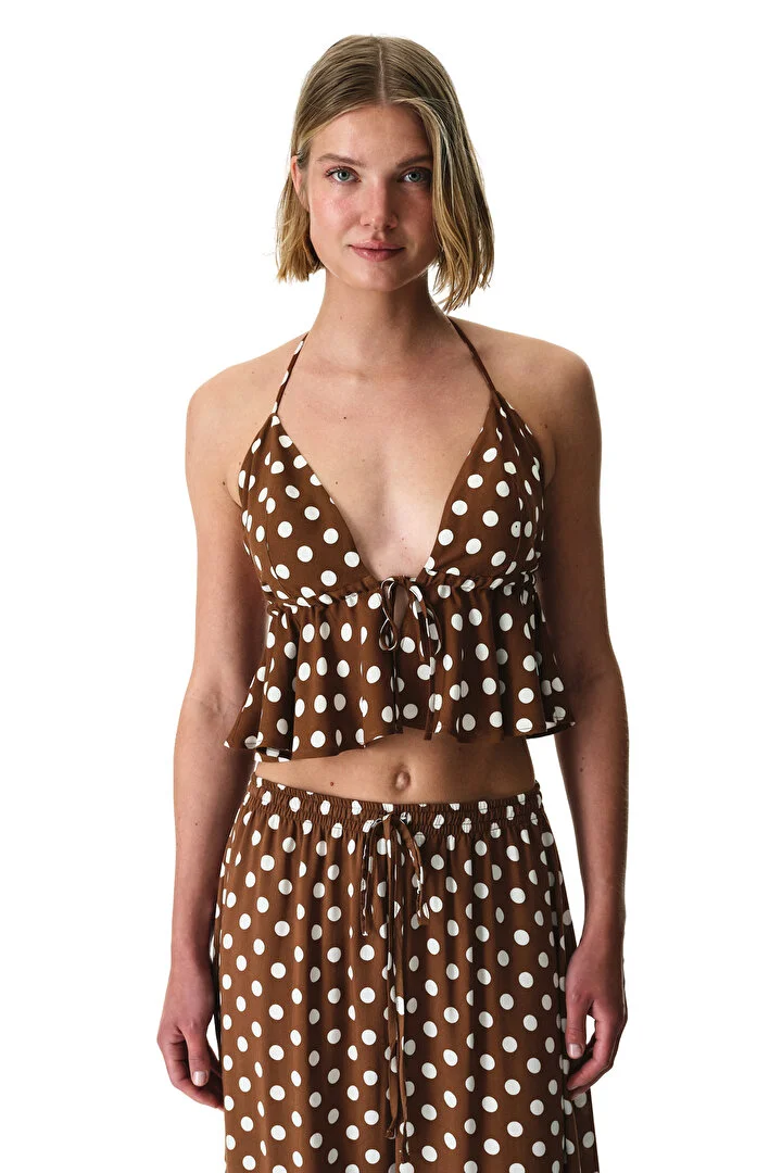 Polka Dot Frill Top