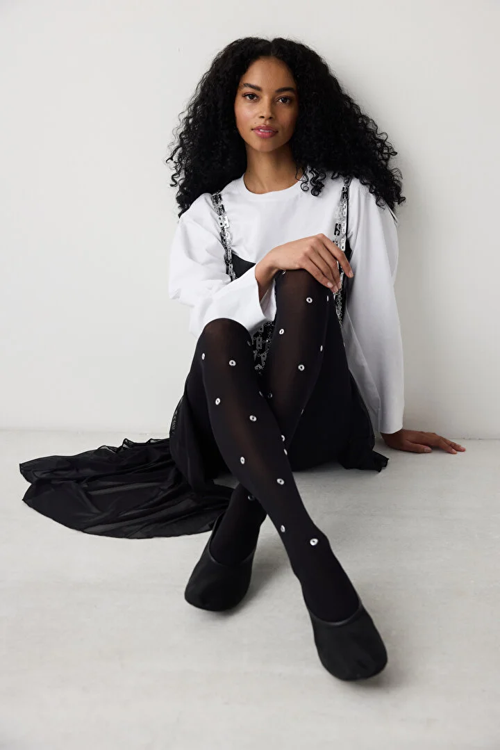 Silvery Eyelet 40 DEN