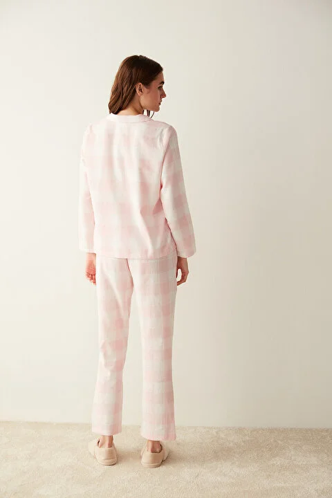Pinkish Checked pidžama set