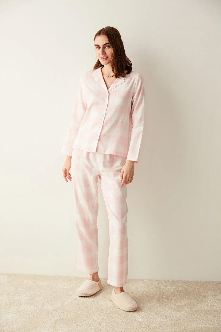 Pinkish Checked pidžama set